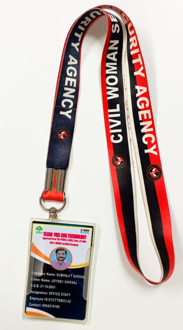 Corporate ID Card with dog hook and hard laminated paper card